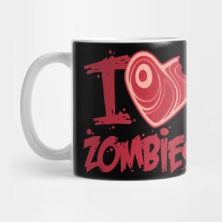 I Love Zombies with Meat Heart Mug
